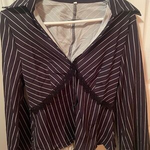 Striped Black and White Women's Top